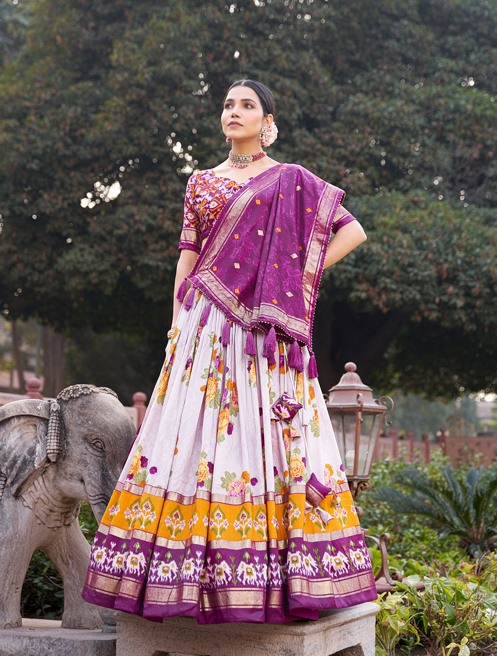 Beautiful Designer Soft Tussar Silk Lehenga Choli