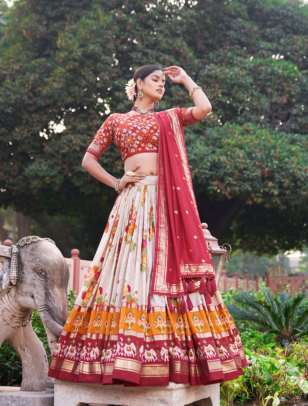 Beautiful Designer Soft Tussar Silk Lehenga Choli