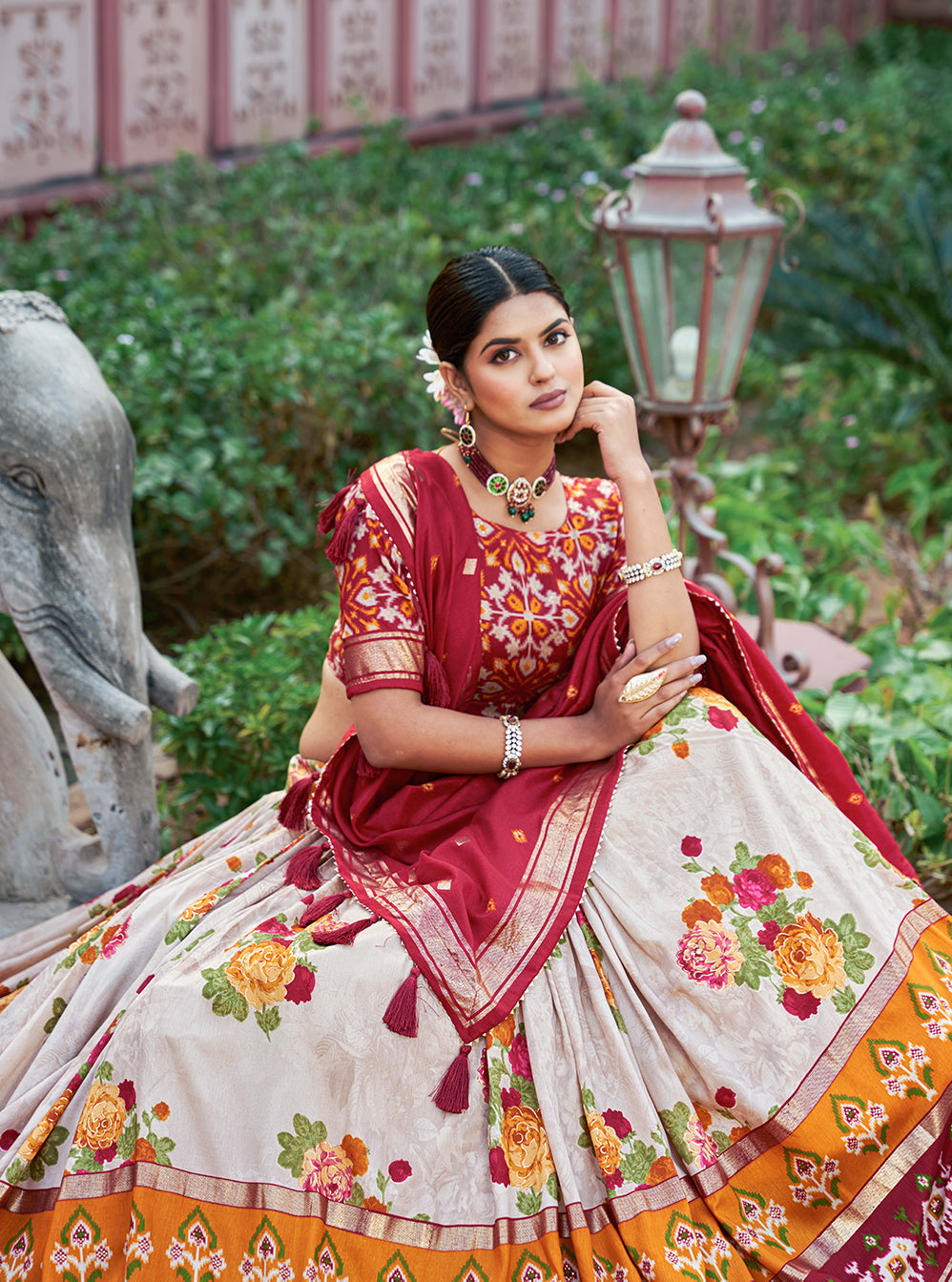 Beautiful Designer Soft Tussar Silk Lehenga Choli