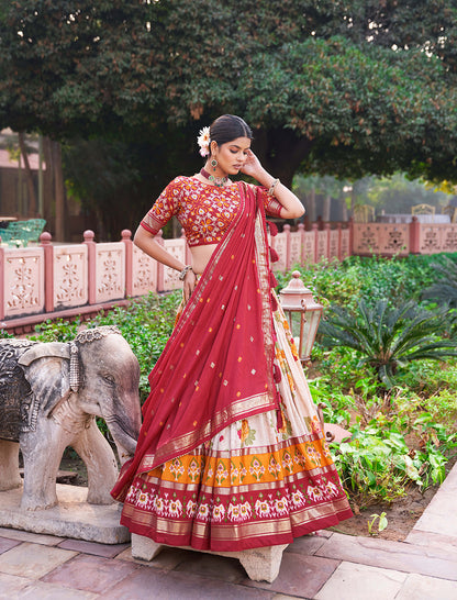 Beautiful Designer Soft Tussar Silk Lehenga Choli