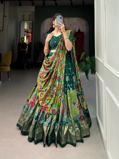 Tussar Silk Kalamkari Print Lehenga Choli