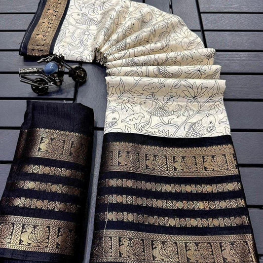 Soft Dola Silk Saree With Jacquard Gap Border