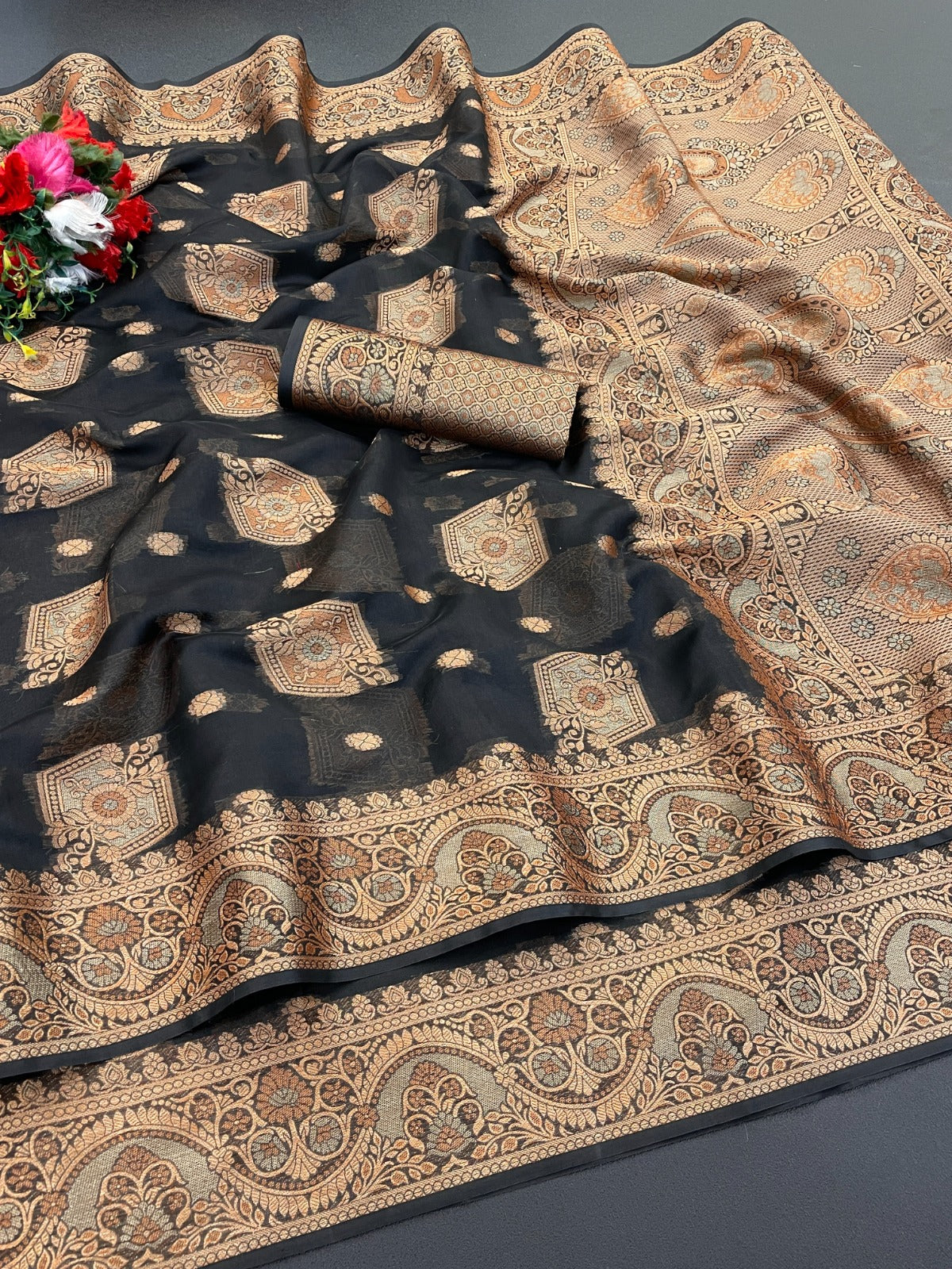 Organza Silk Saree for Women with Trendy Wedding Style in Cotton, Fancy, Art Silk, and Soft Silk Blend Saree