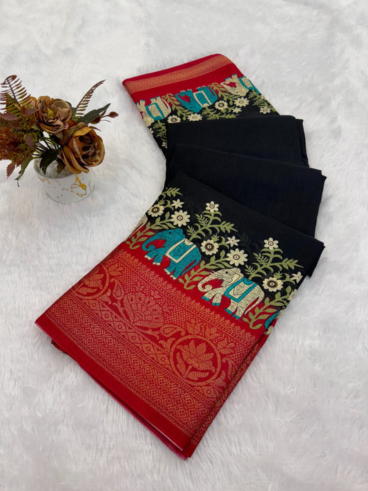 Dola silk soft smooth saree with beautiful design…