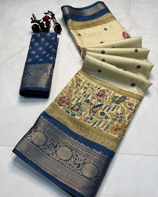 JACURD DOLA PRINT SAREE SILK NEW PRINT DESIGN