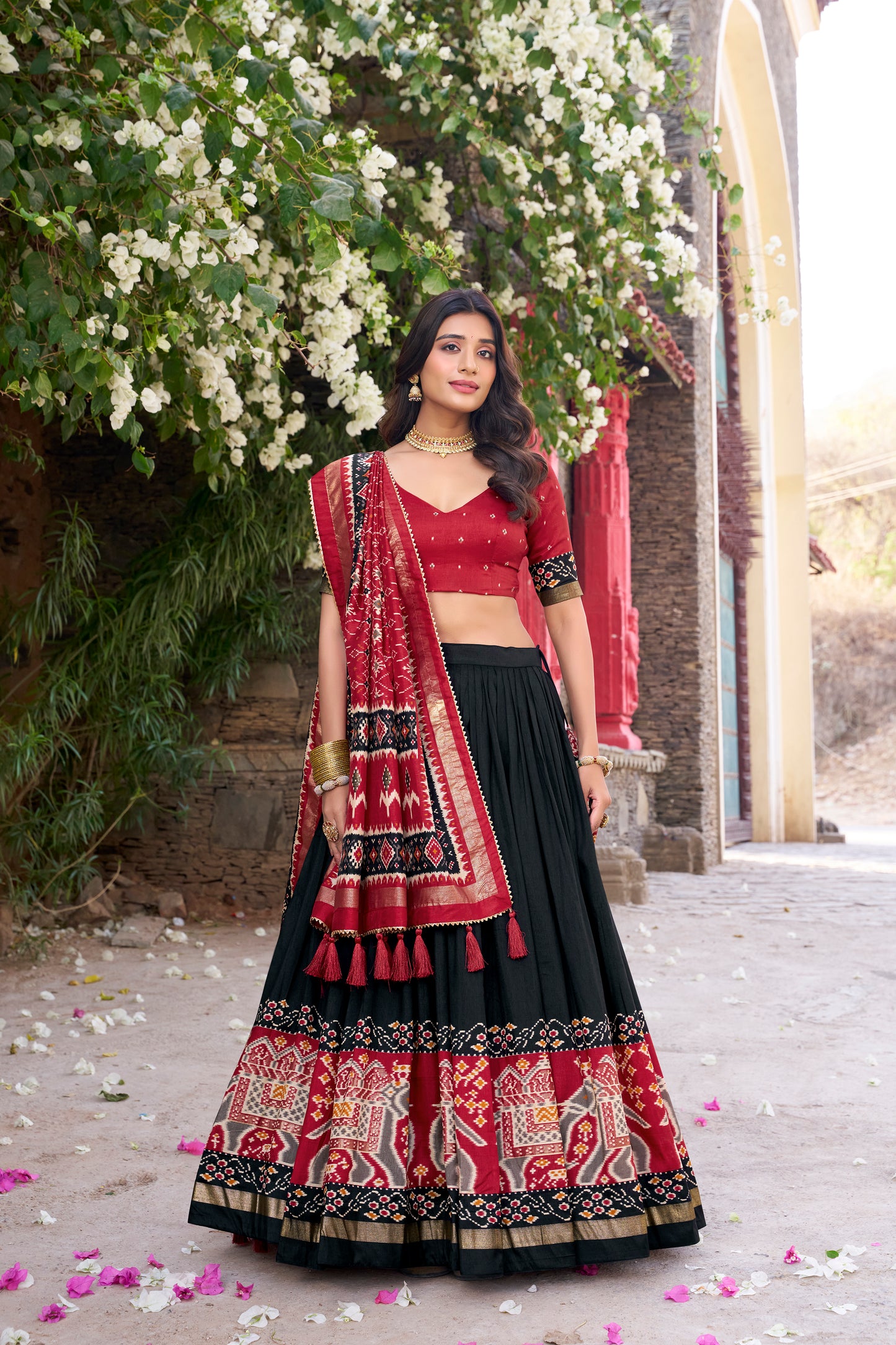 Patola Printed Tussar Silk Lehenga Choli Set with Dupatta Festive Special
