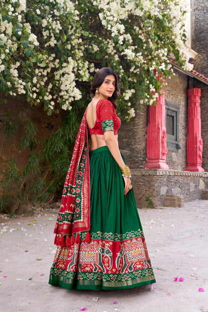 Patola Printed Tussar Silk Lehenga Choli Set with Dupatta Festive Special
