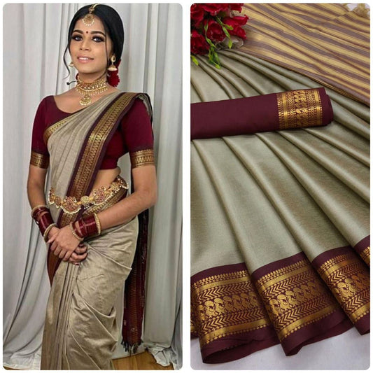 Beautiful animal print zari weaving border