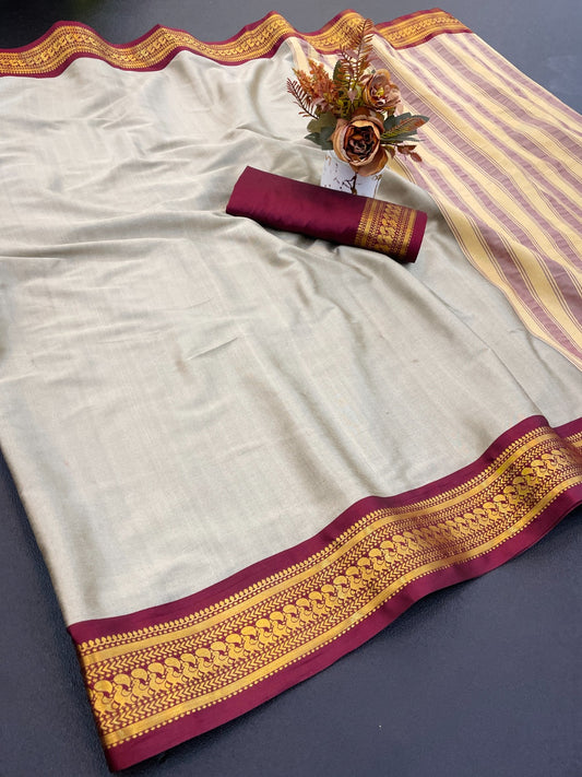 Beautiful animal print zari weaving border