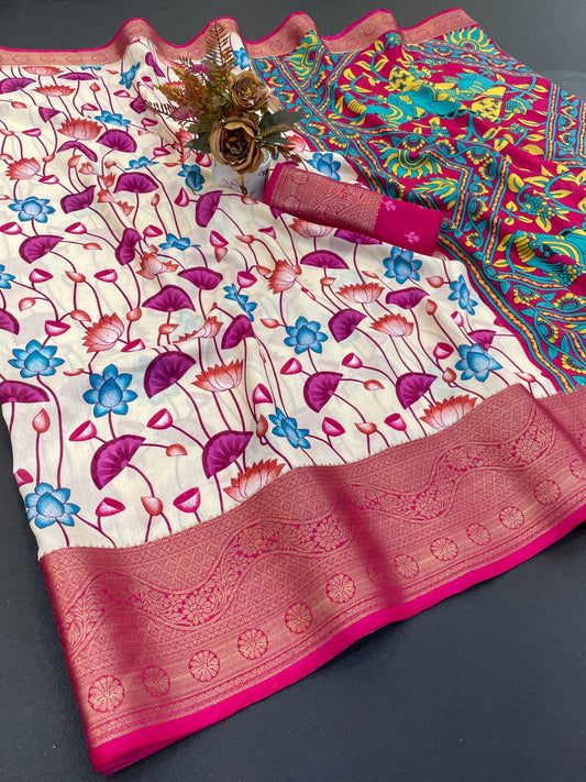 Dola silk saree with beautiful design..