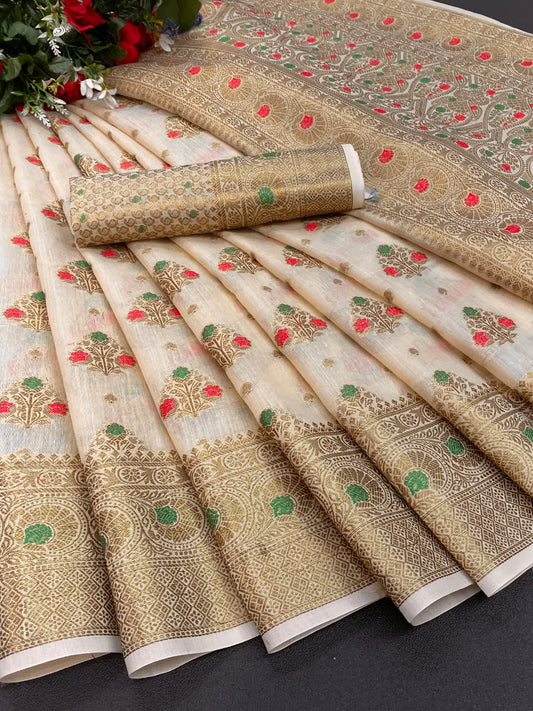Jacquard cotton silk saree
