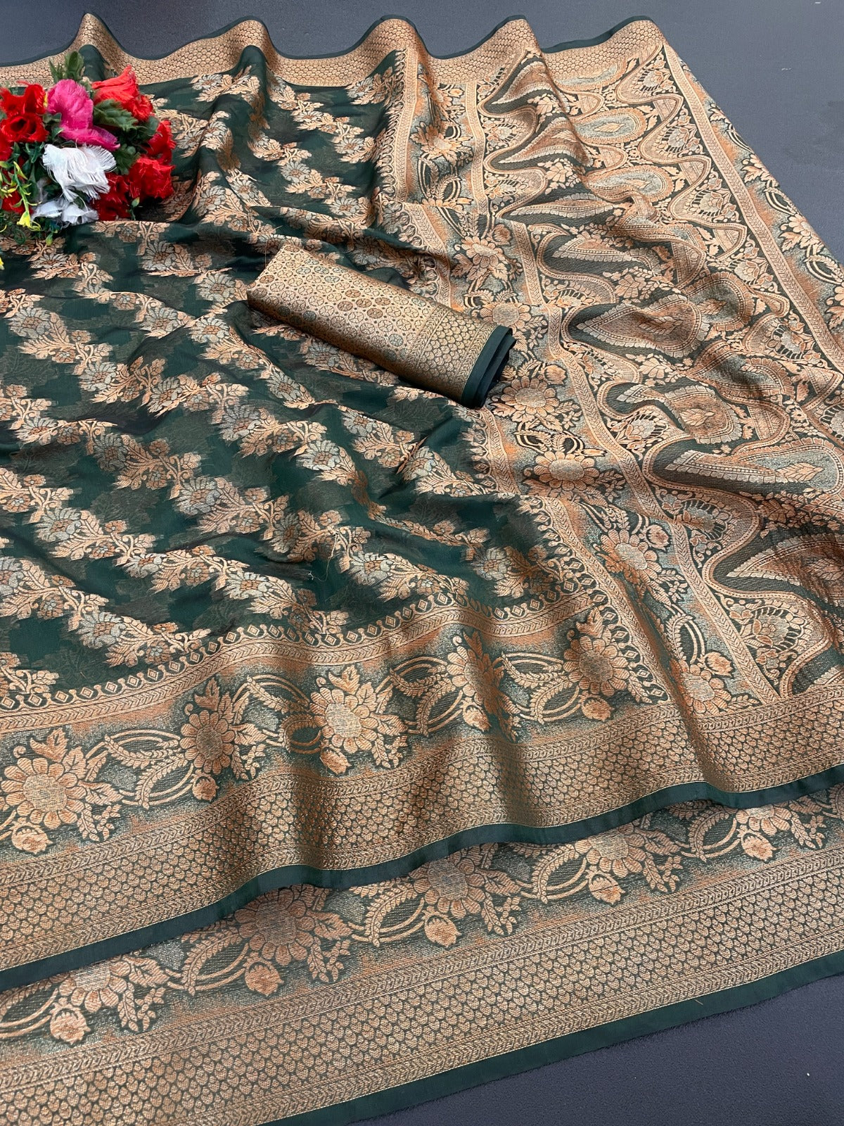 Organza Silk Saree for Women with Trendy Wedding Style in Cotton, Fancy, Art Silk, and Soft Silk Blend Saree