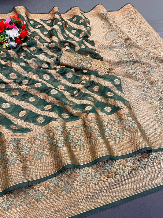Organza Silk Saree for Women with Trendy Wedding Style in Cotton, Fancy, Art Silk, and Soft Silk Saree
