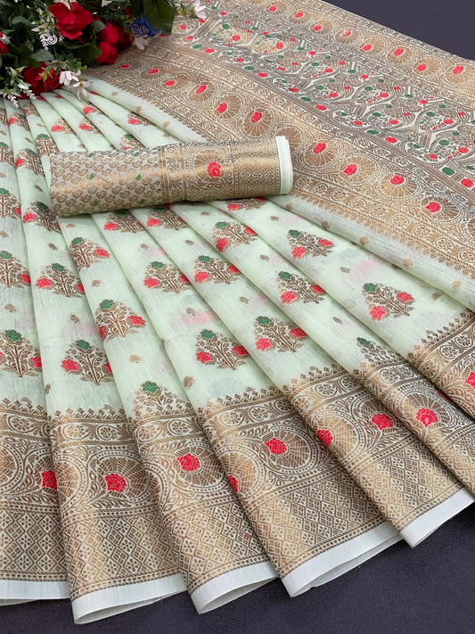 Jacquard cotton silk saree