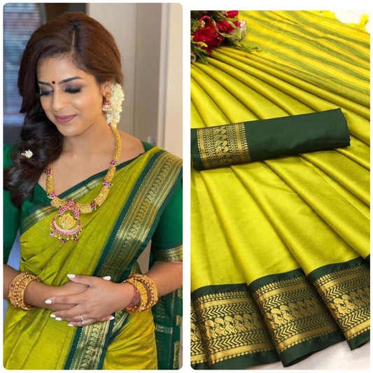 Beautiful animal print zari weaving border