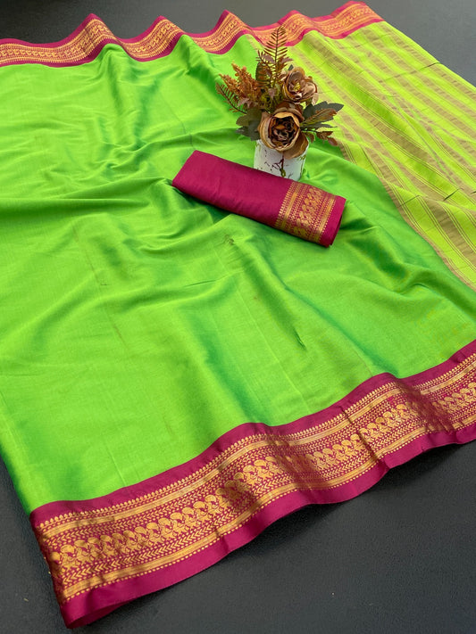 Beautiful animal print zari weaving border