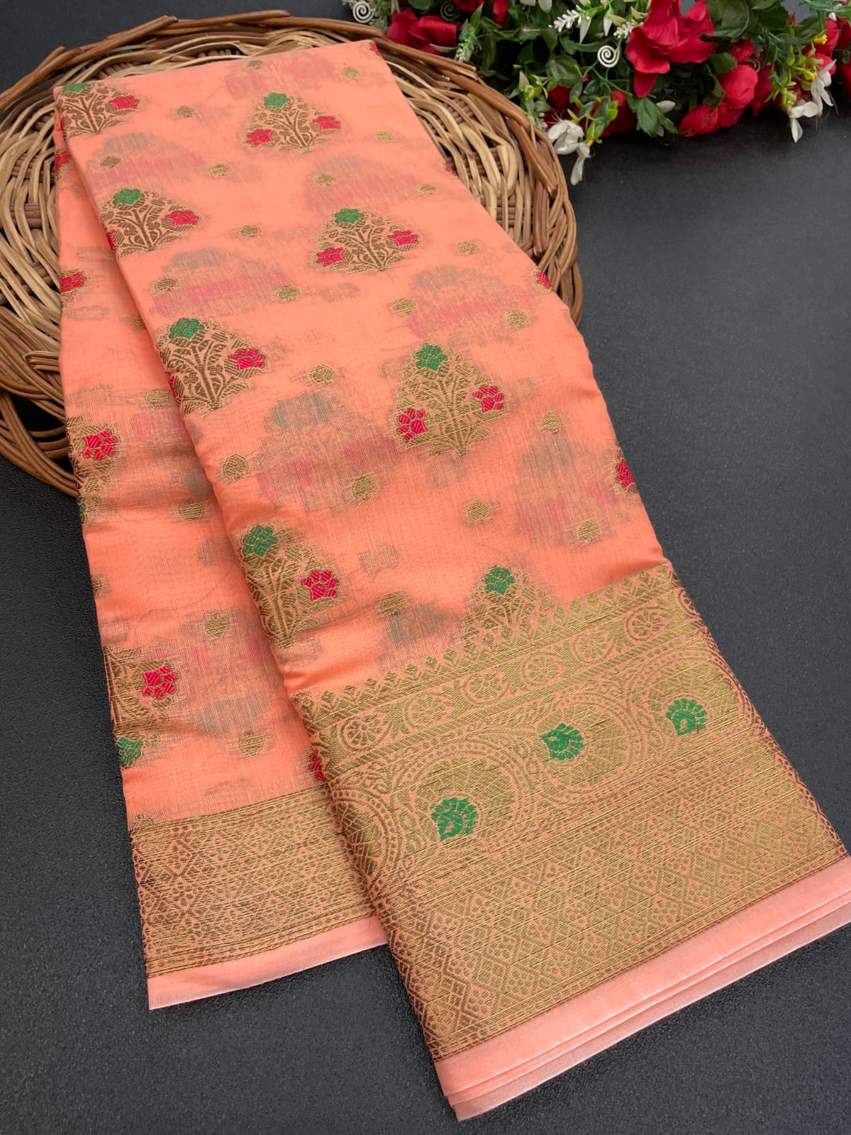 Jacquard cotton silk saree