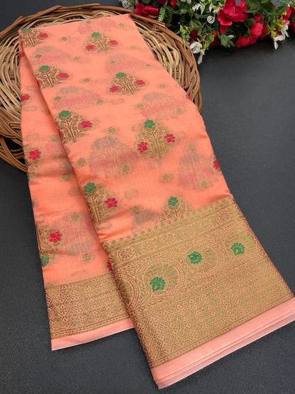 Jacquard cotton silk saree