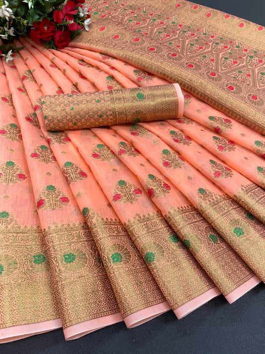 Jacquard cotton silk saree