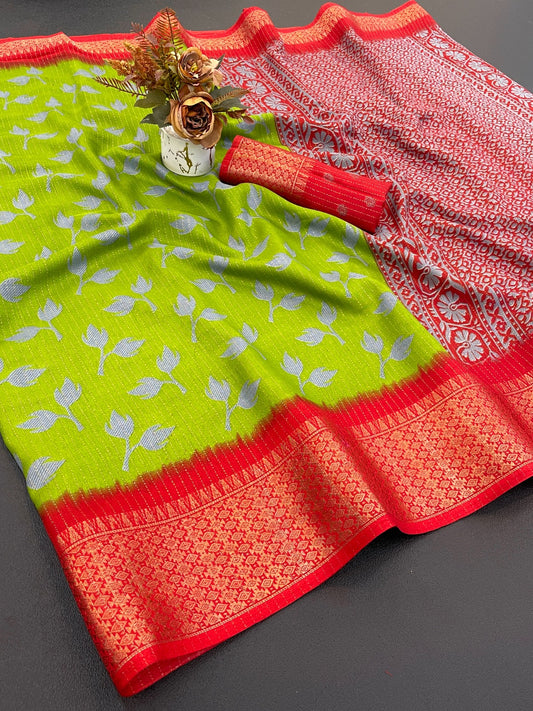 Soft dola saree With Beautiful flower Design…