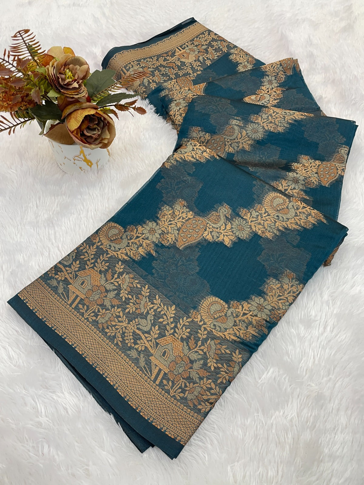 Organza Silk Saree for Women with Trendy Wedding Style in Cotton, Fancy, Art Silk, and Soft Silk Blend Saree