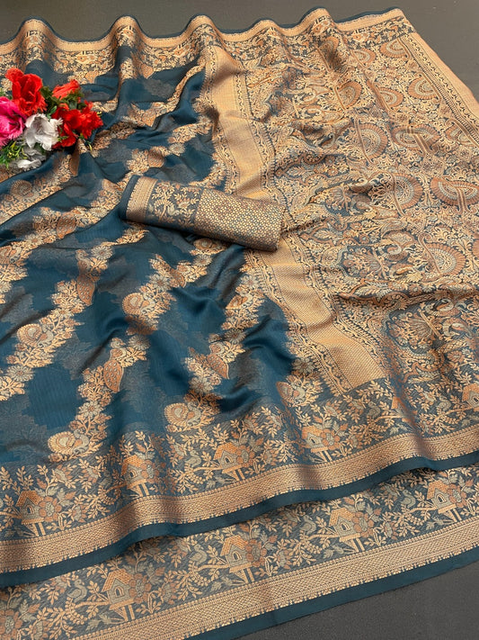 Organza Silk Saree for Women with Trendy Wedding Style in Cotton, Fancy, Art Silk, and Soft Silk Blend Saree