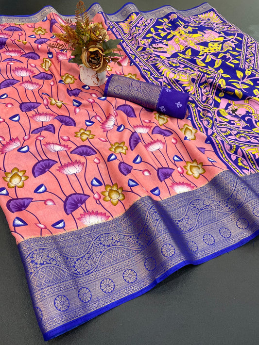 Dola silk saree with beautiful design..