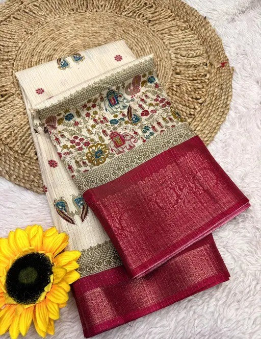 JACURD DOLA PRINT SAREE SILK NEW PRINT DESIGN