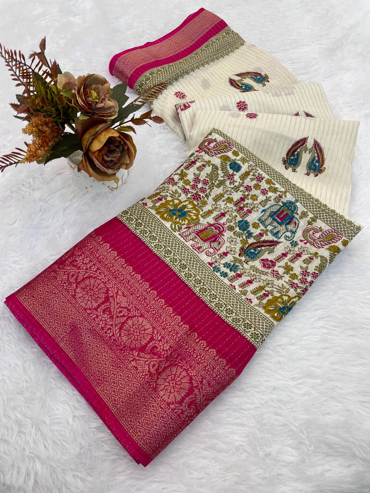JACURD DOLA PRINT SAREE SILK NEW PRINT DESIGN