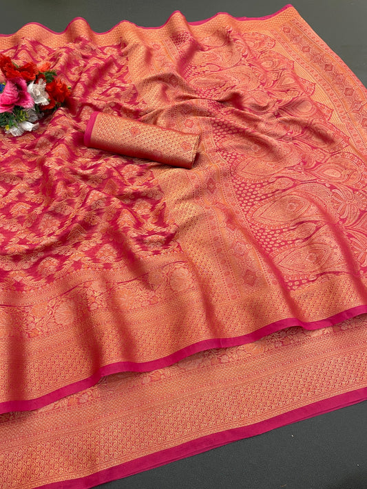 Fancy Premium Organza Silk Saree