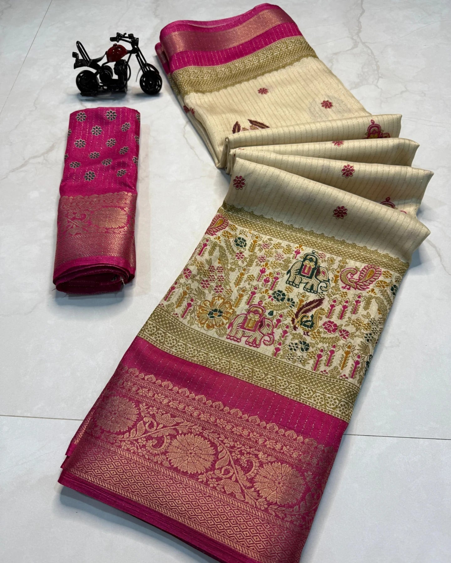 JACURD DOLA PRINT SAREE SILK NEW PRINT DESIGN