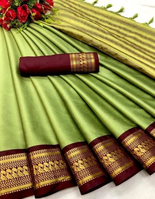 Beautiful animal print zari weaving border