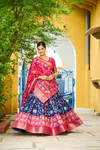 DEIANA'S Jacquard With Jari Lining With Print Lehenga Choli
