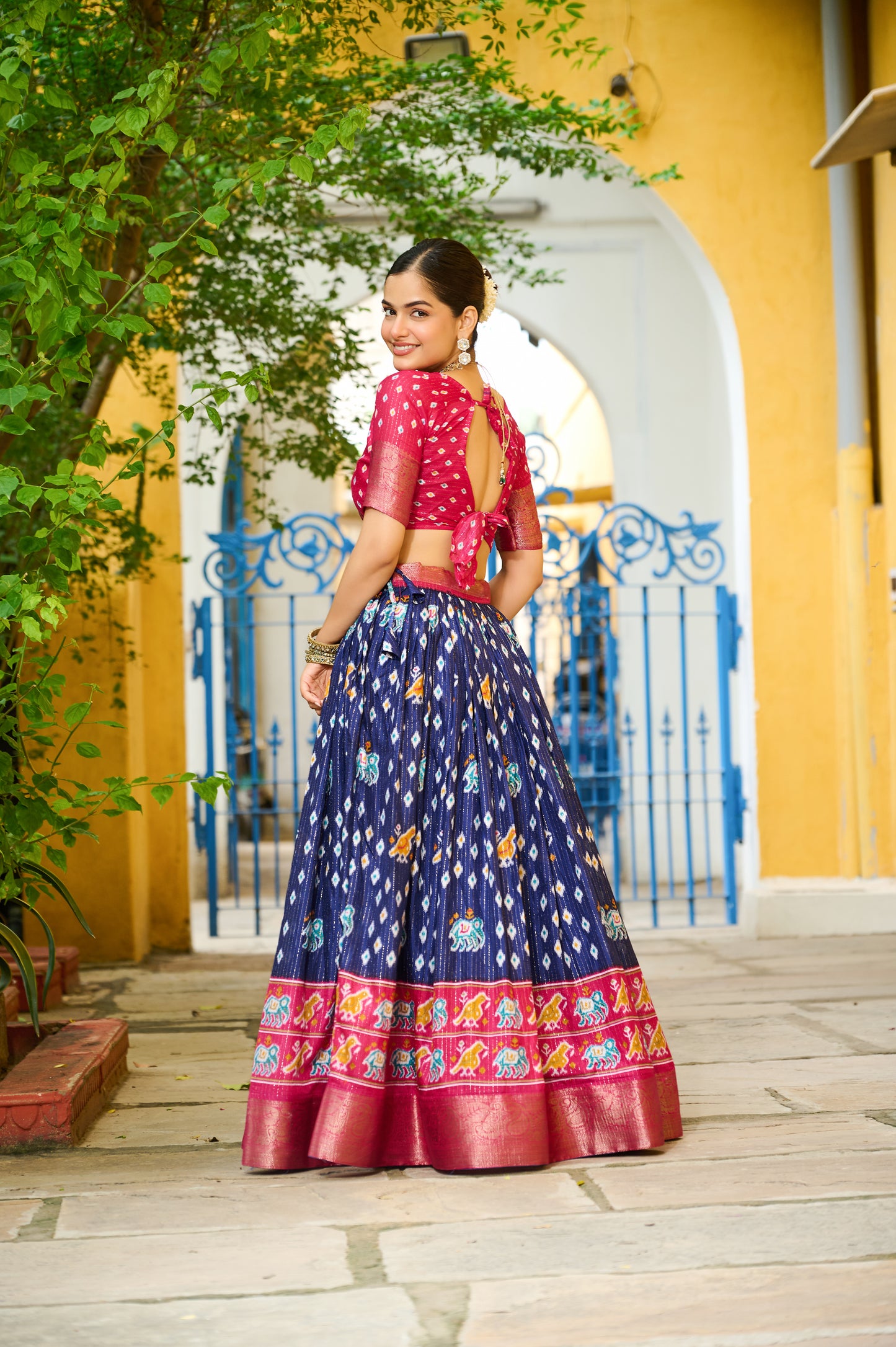 DEIANA'S Jacquard With Jari Lining With Print Lehenga Choli