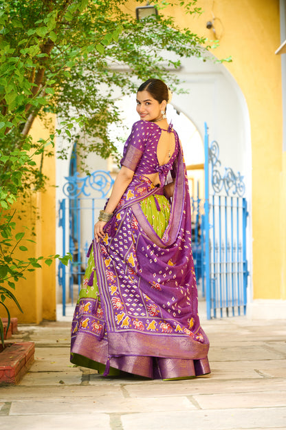 DEIANA'S Jacquard With Jari Lining With Print Lehenga Choli
