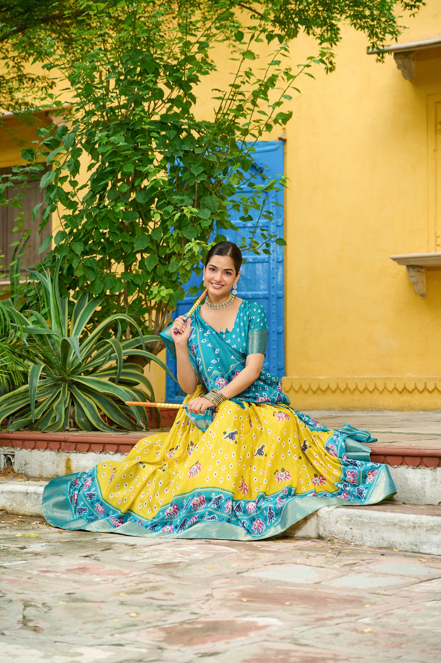 DEIANA'S Jacquard With Jari Lining With Print Lehenga Choli