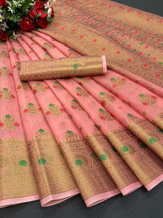 Jacquard cotton silk saree