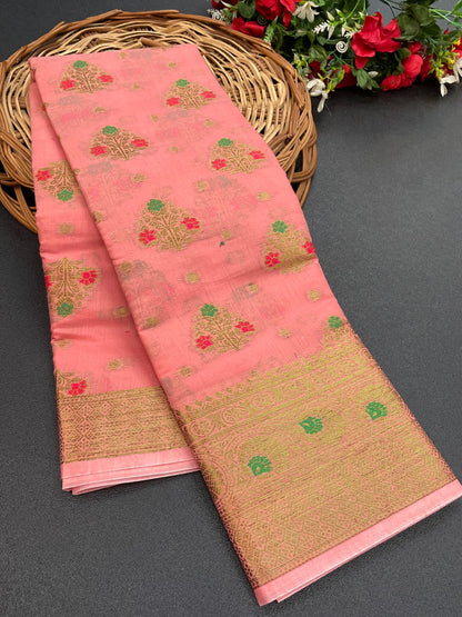 Jacquard cotton silk saree