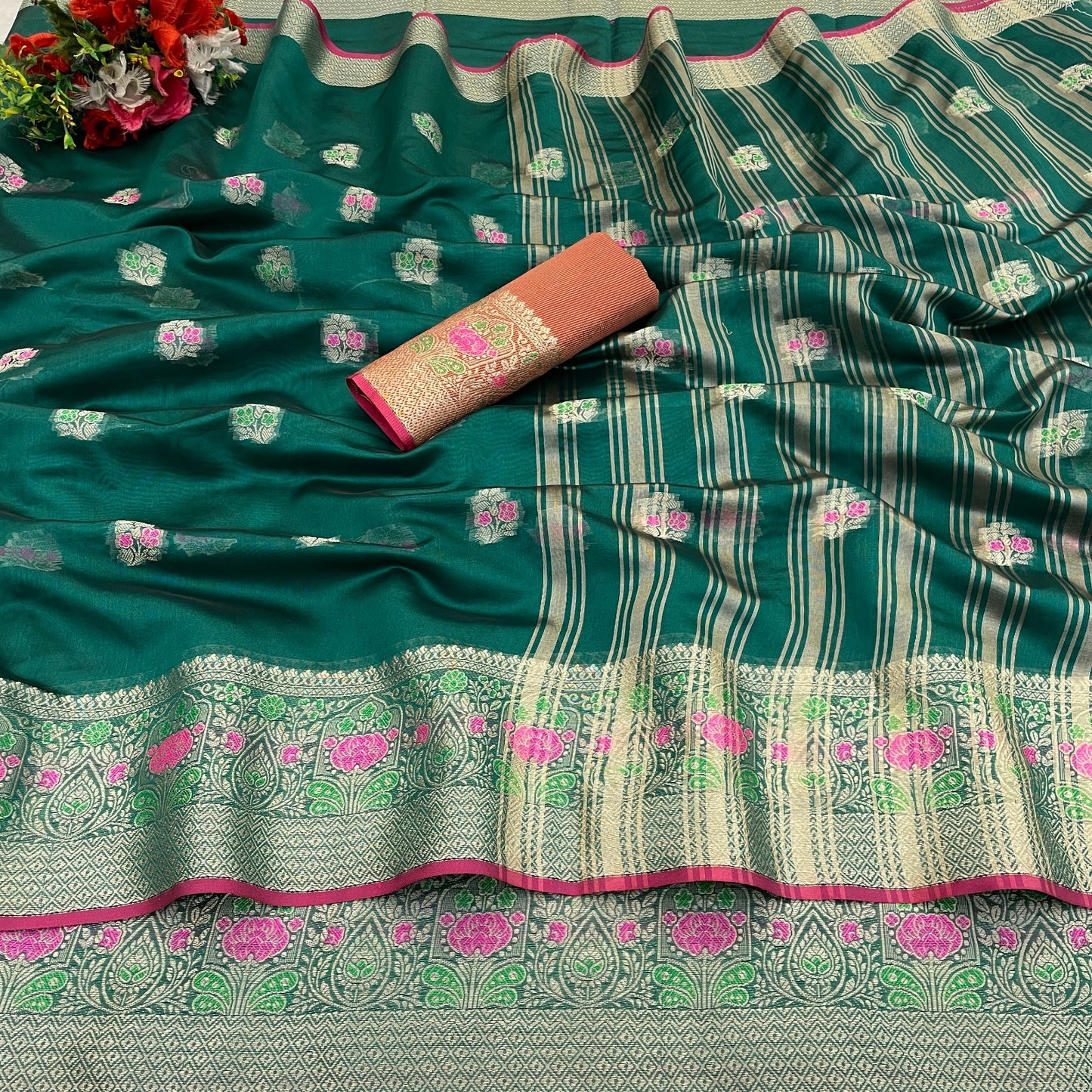 ORGANZA ANUPAMA DESIGN SAREE