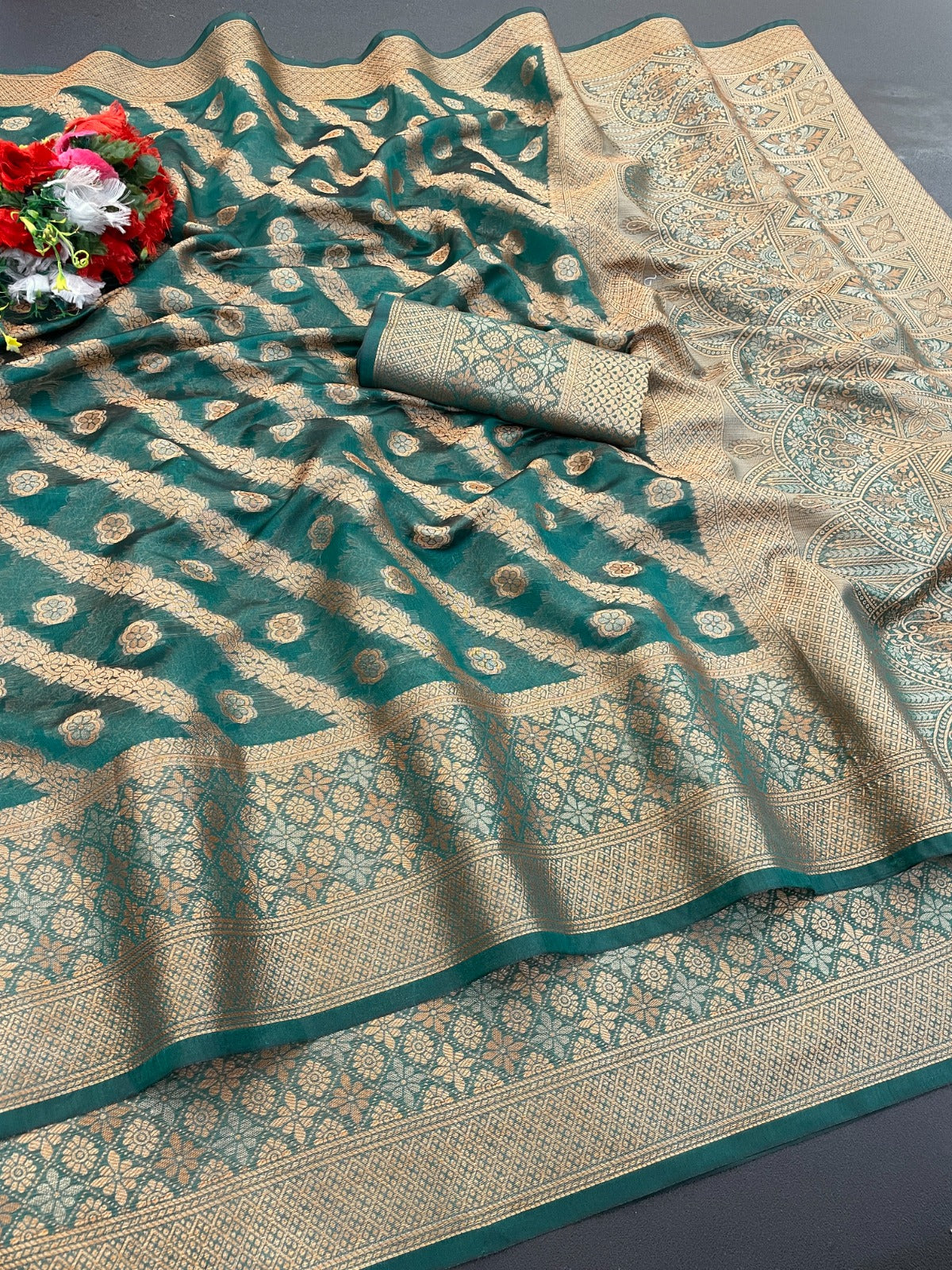 Organza Silk Saree for Women with Trendy Wedding Style in Cotton, Fancy, Art Silk, and Soft Silk Saree