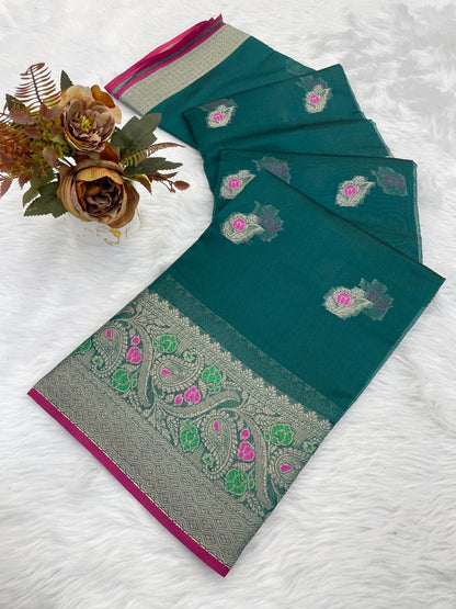 Banarasi Silk Saree for Women with Trendy Wedding Style in Cotton, Fancy, Art Silk, and Soft Silk Blend Maroon Saree