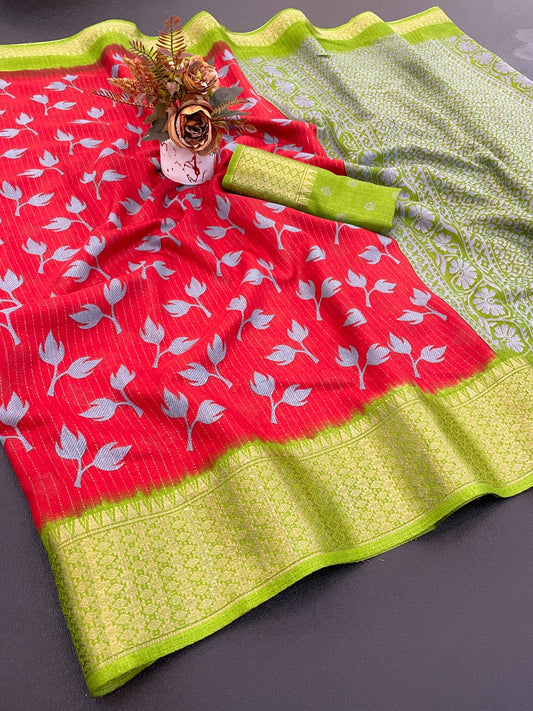 Soft dola saree With Beautiful flower Design…