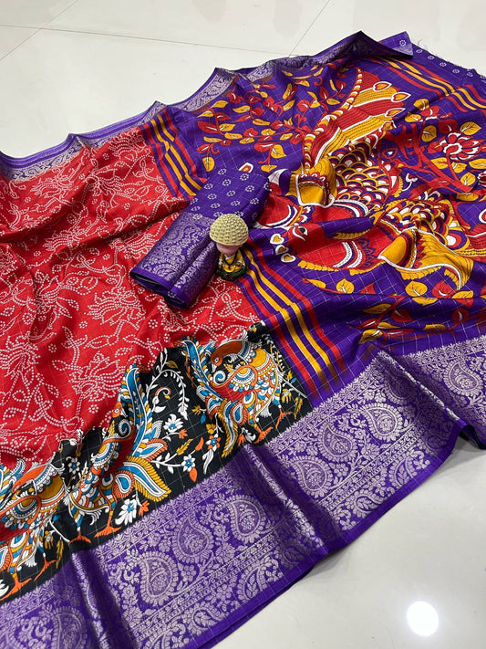 Dola Silk Saree With Jacquard Gap Bodar desain print