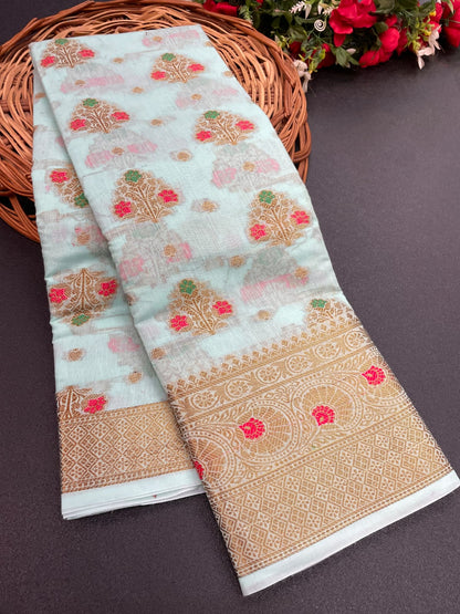 Jacquard cotton silk saree