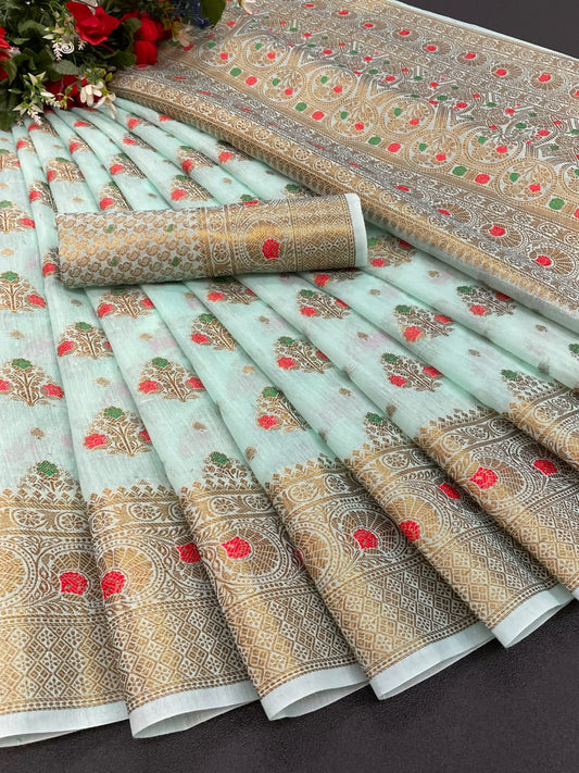 Jacquard cotton silk saree