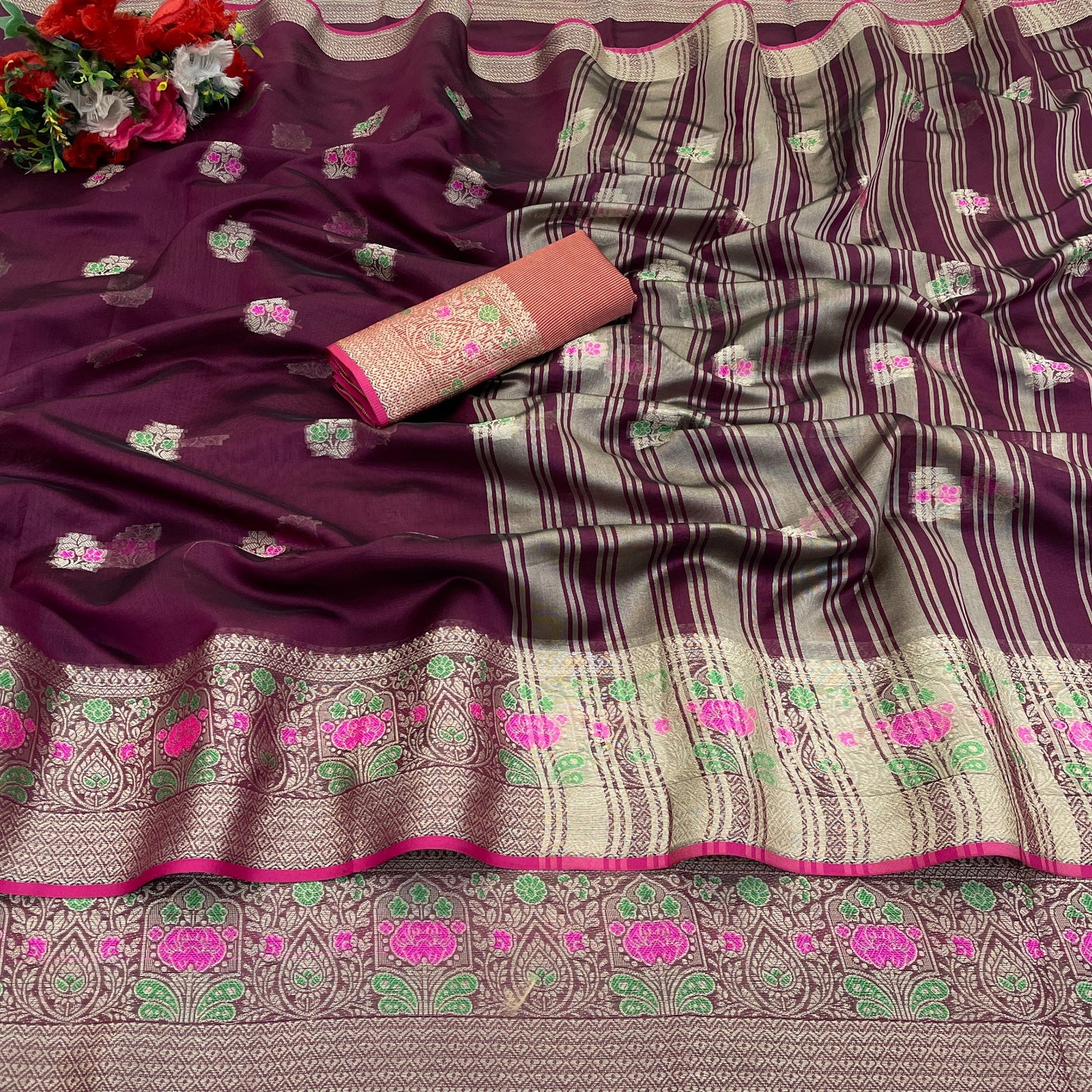 ORGANZA ANUPAMA DESIGN SAREE