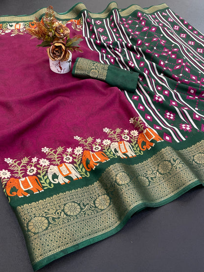 Dola silk soft smooth saree with beautiful design…