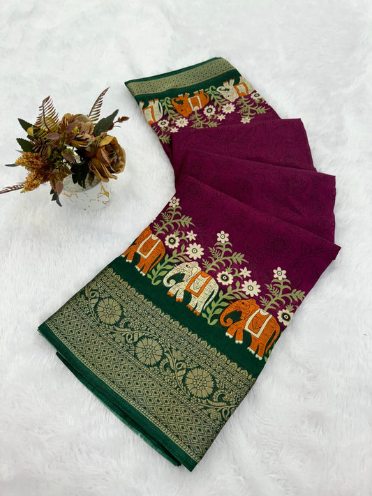 Dola silk soft smooth saree with beautiful design…
