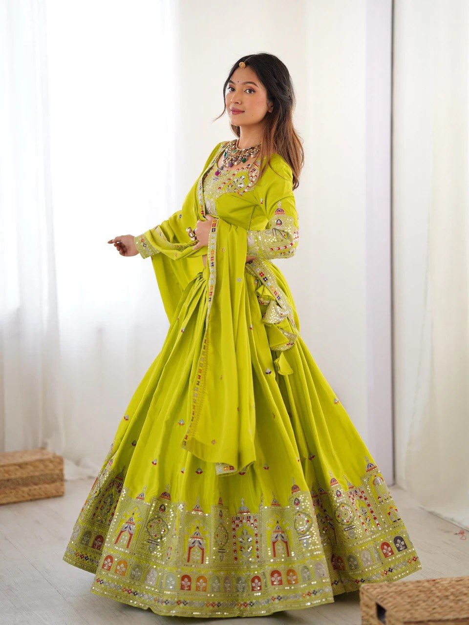 Beautifully Full Stitched Embroidered Designer Lahenga Choli