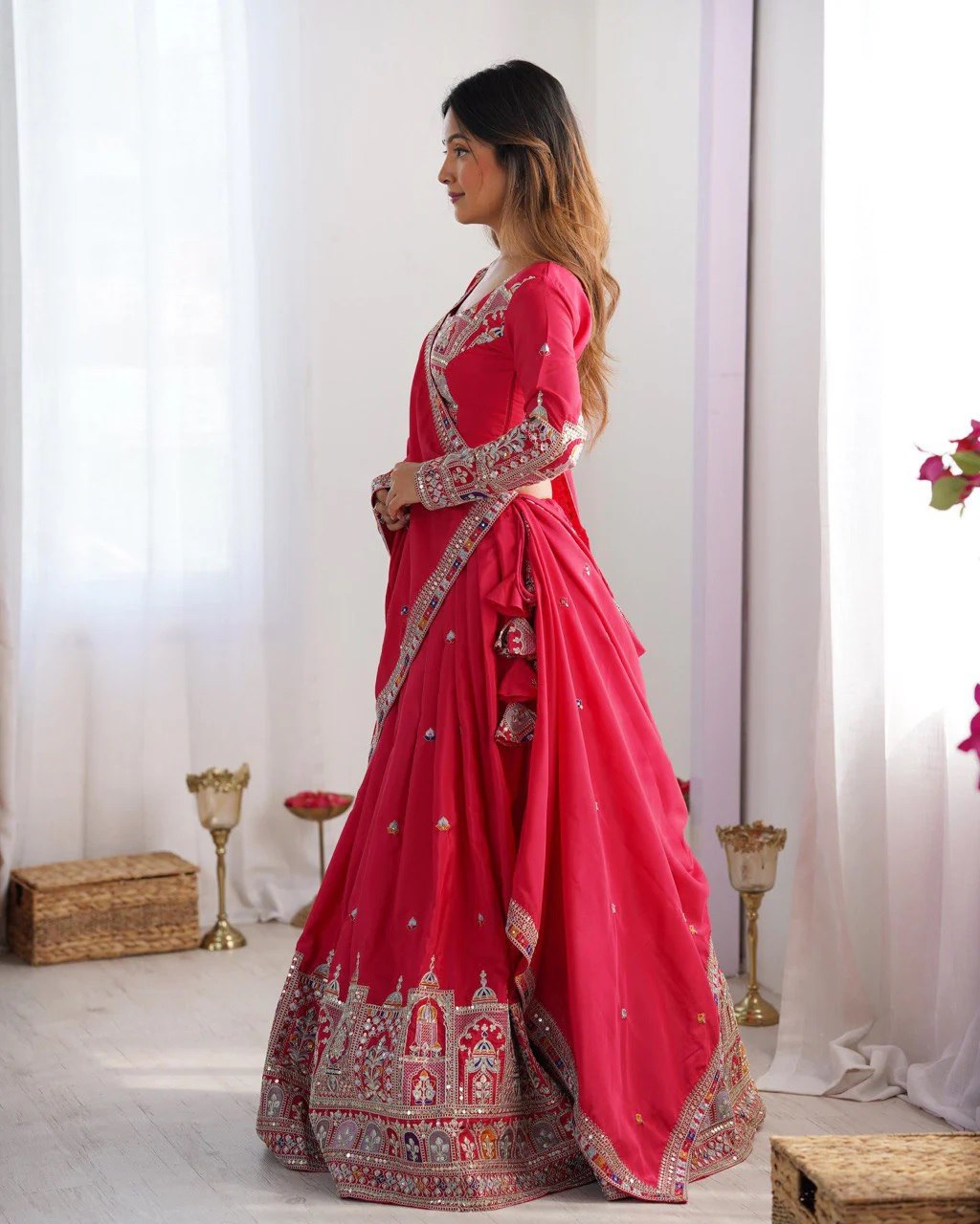 Beautifully Full Stitched Embroidered Designer Lahenga Choli